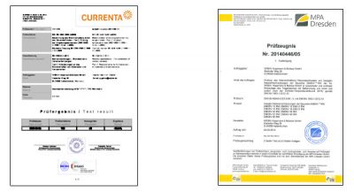 The accredited testing laboratories Currenta and MPA, tested the materials used in fire protection cable glands according to DIN EN 45545-2 and the fire resistance of fire protection cable glands according to DIN EN 45545-3