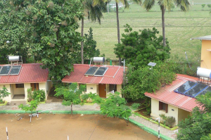 Many roofs were furnished with new panels.